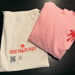 BNWT Pink Palm Puff Sweatshirt--Pink, Large